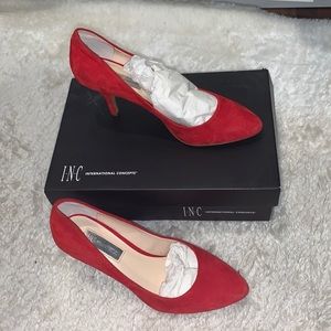 Red suede heels - INC